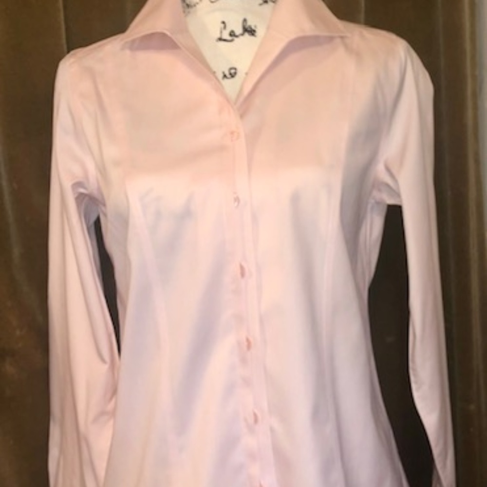 NWT! Chico's "Lynette" Pink No Iron Shirt